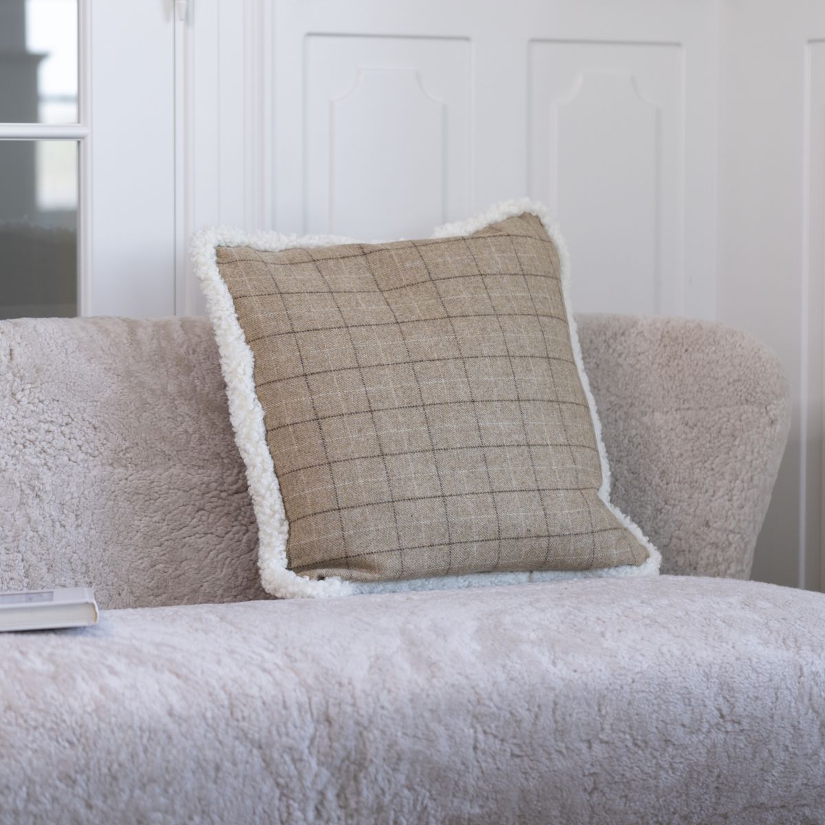 One Side Cushion | SW | 52x52 cm Cocoa-Dark Brown/Taupe