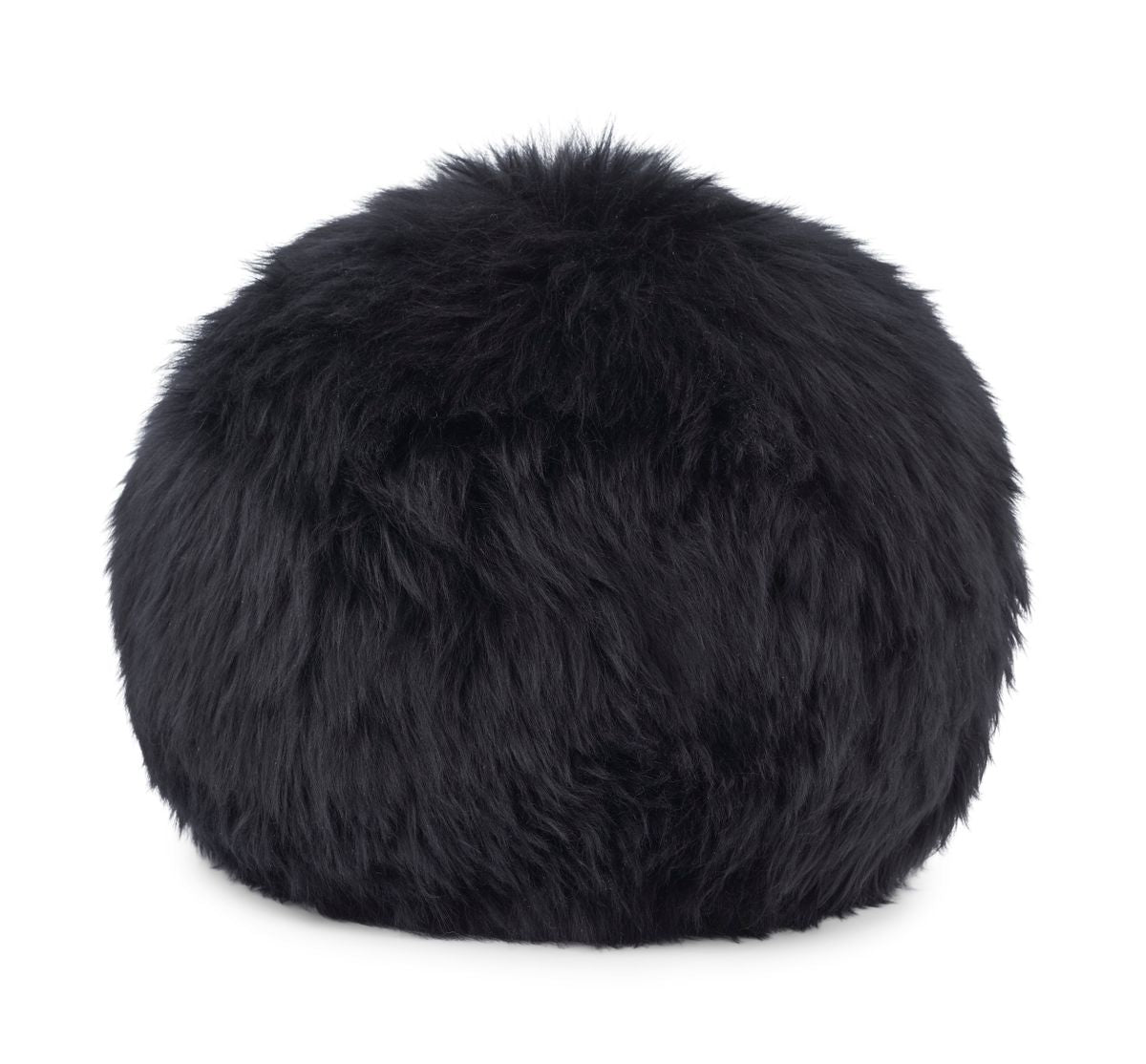 Angelite Round Cushion | D30 cm | D25 | D35 | Long Wool Black