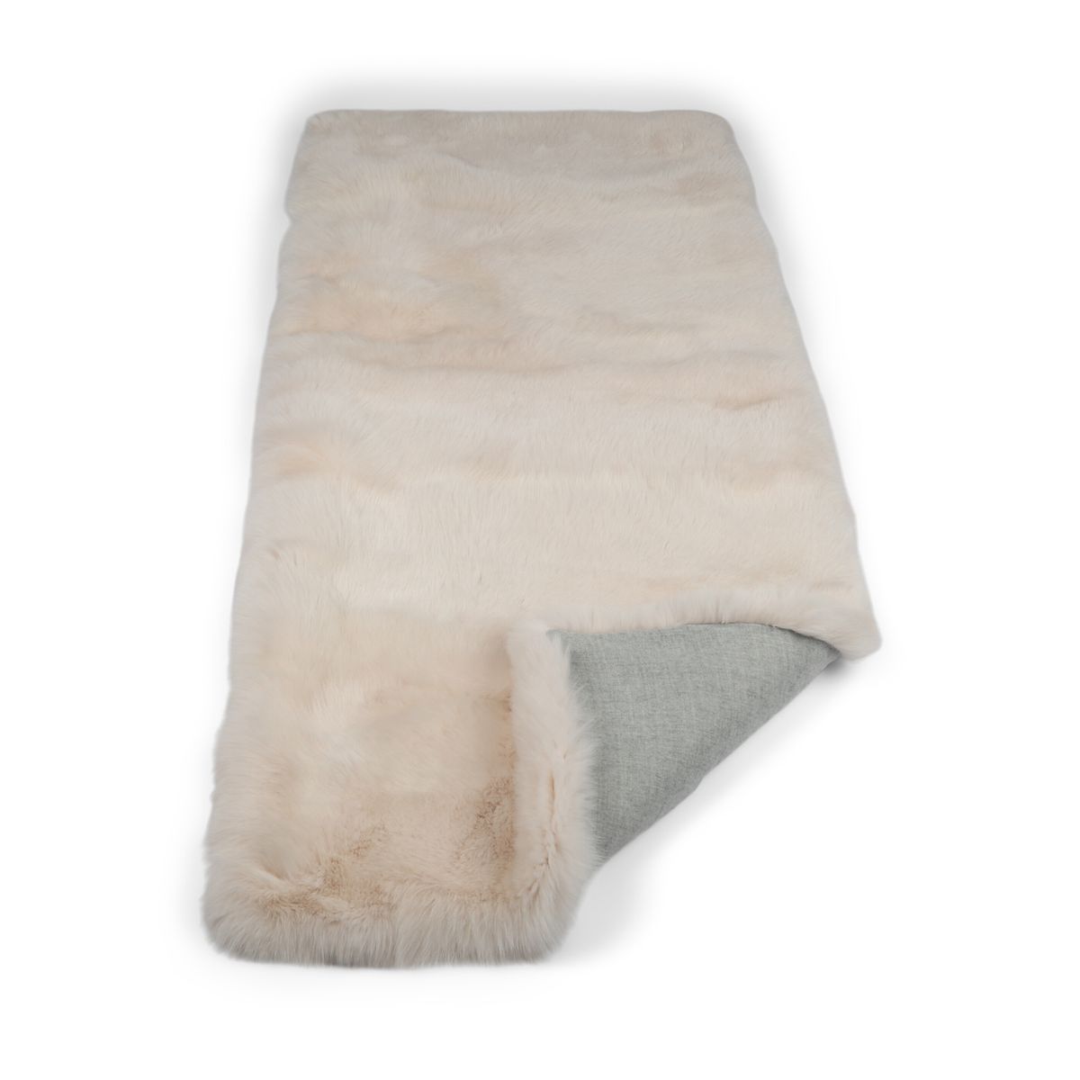 Premium Fox Throw | Cashmere Backing | Light Pink | 200x80 cm