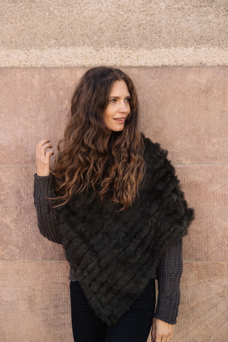Molly Poncho Dark Grey