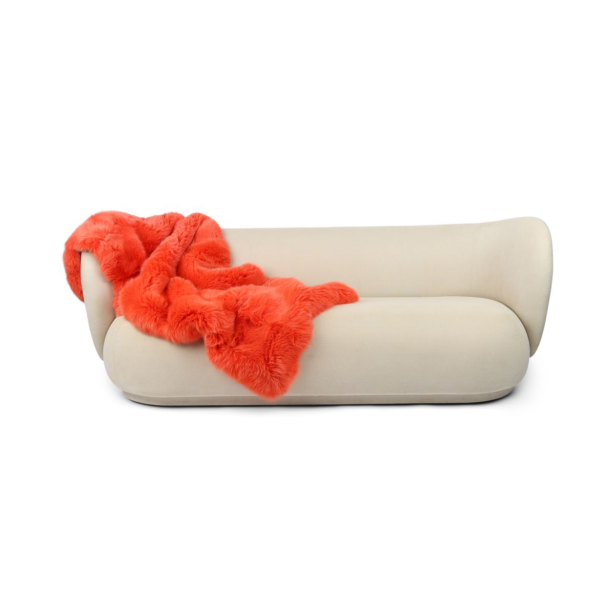 Premium Fox Throw | Cashmere Backing | Orange | 180x70 cm
