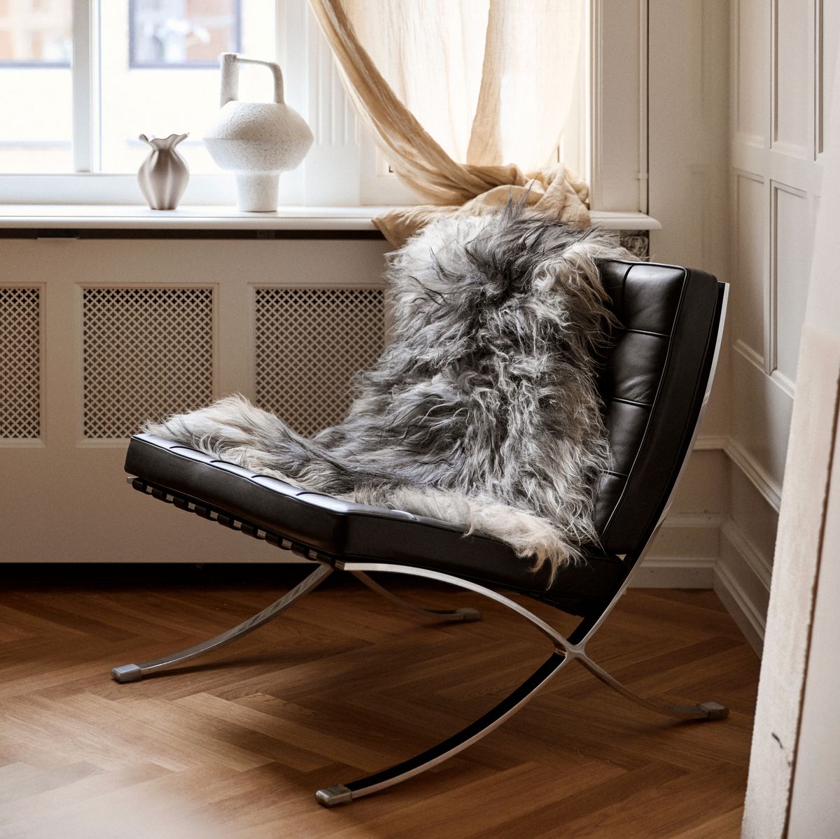 Icelandic Sheepskin | Long Wool | 90 cm Natural Grey