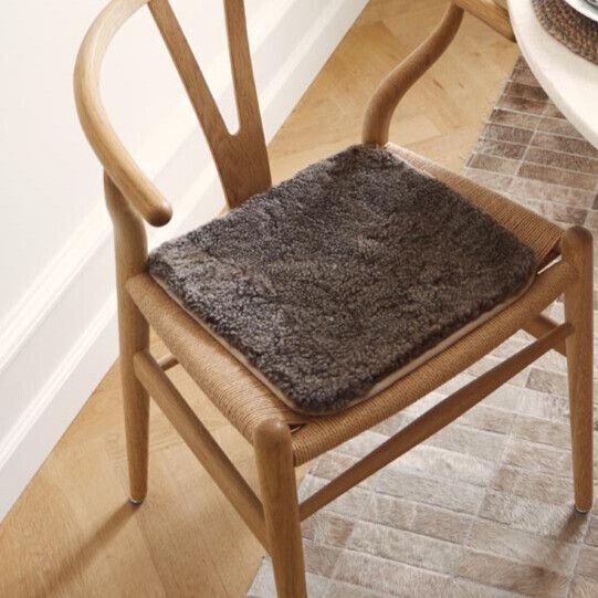 Short Wool Sheepskin Seat Cover Zero Waste Graphite