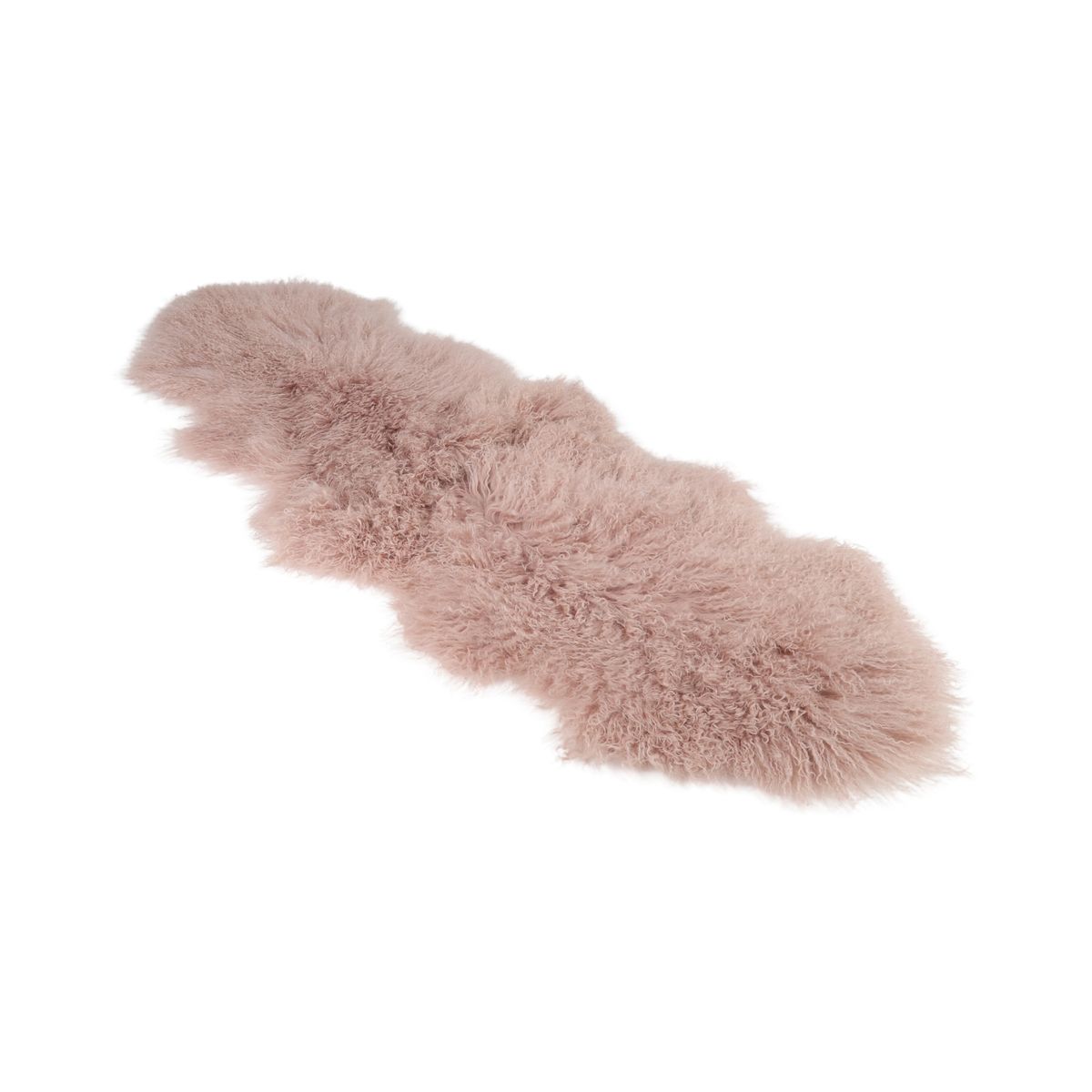 Double Mongolian Sheepskin | 150 x 55 cm Old Rose