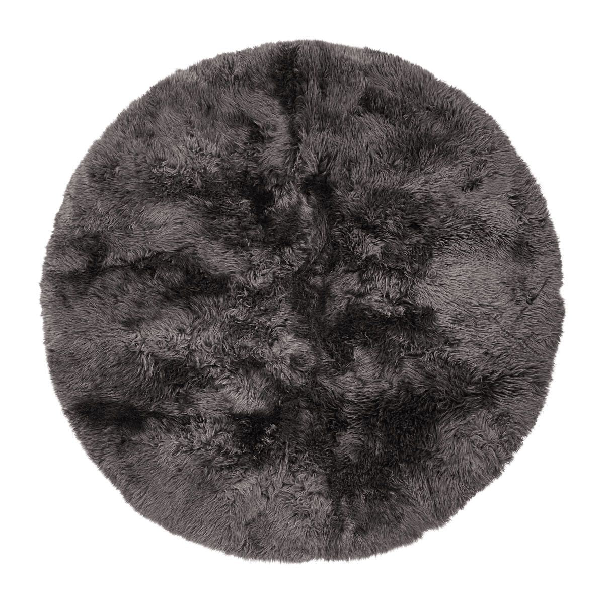 Long Wool Sheepskin Design Rug | Ø180cm | Ø250cm Steel