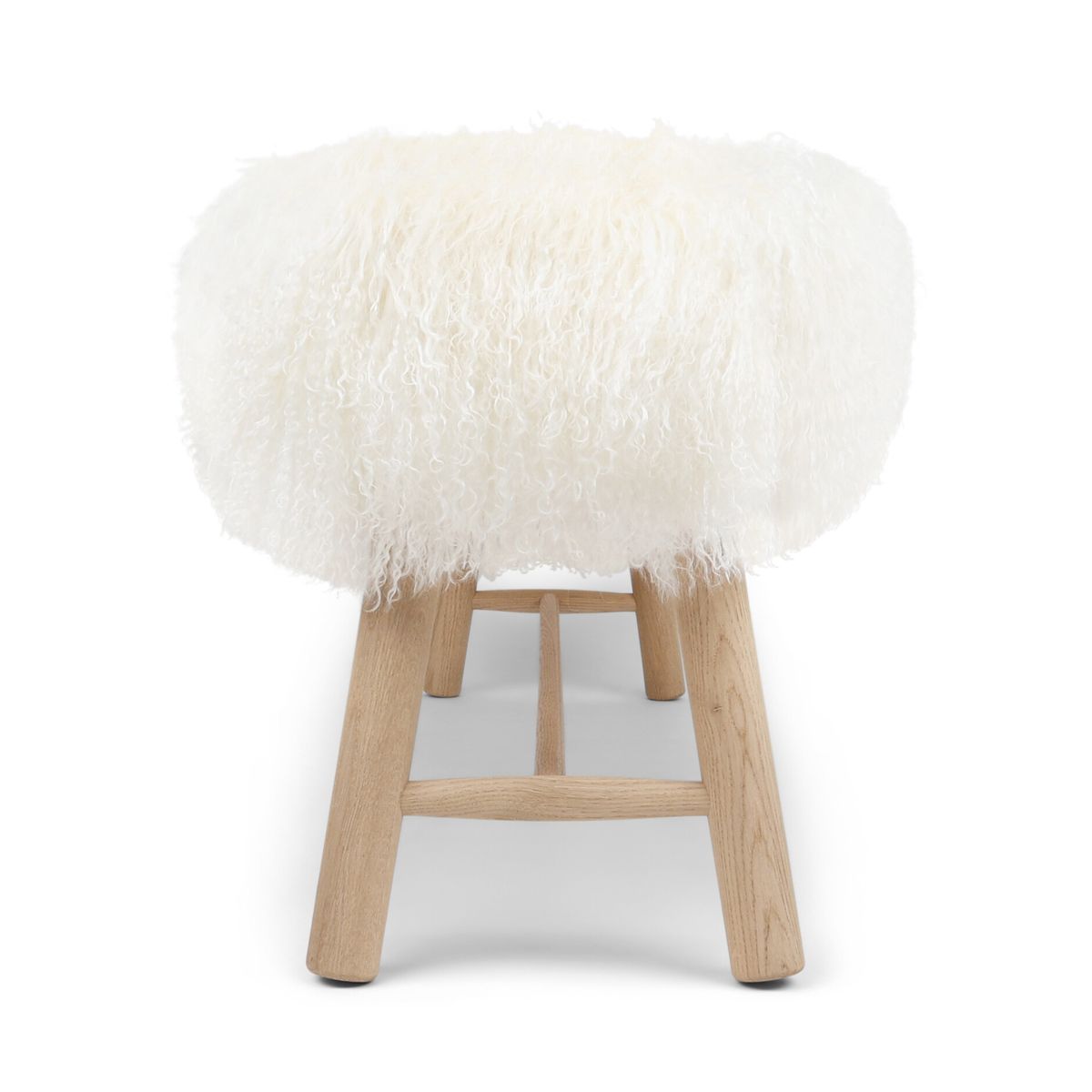 Theo Bench | Tibetan Sheepskin | Oak Legs Ivory