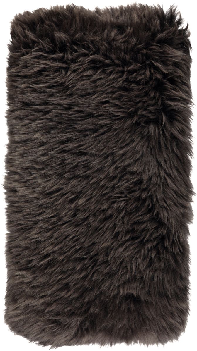 Long Wool Sheepskin Cushion | 28x56 cm Walnut