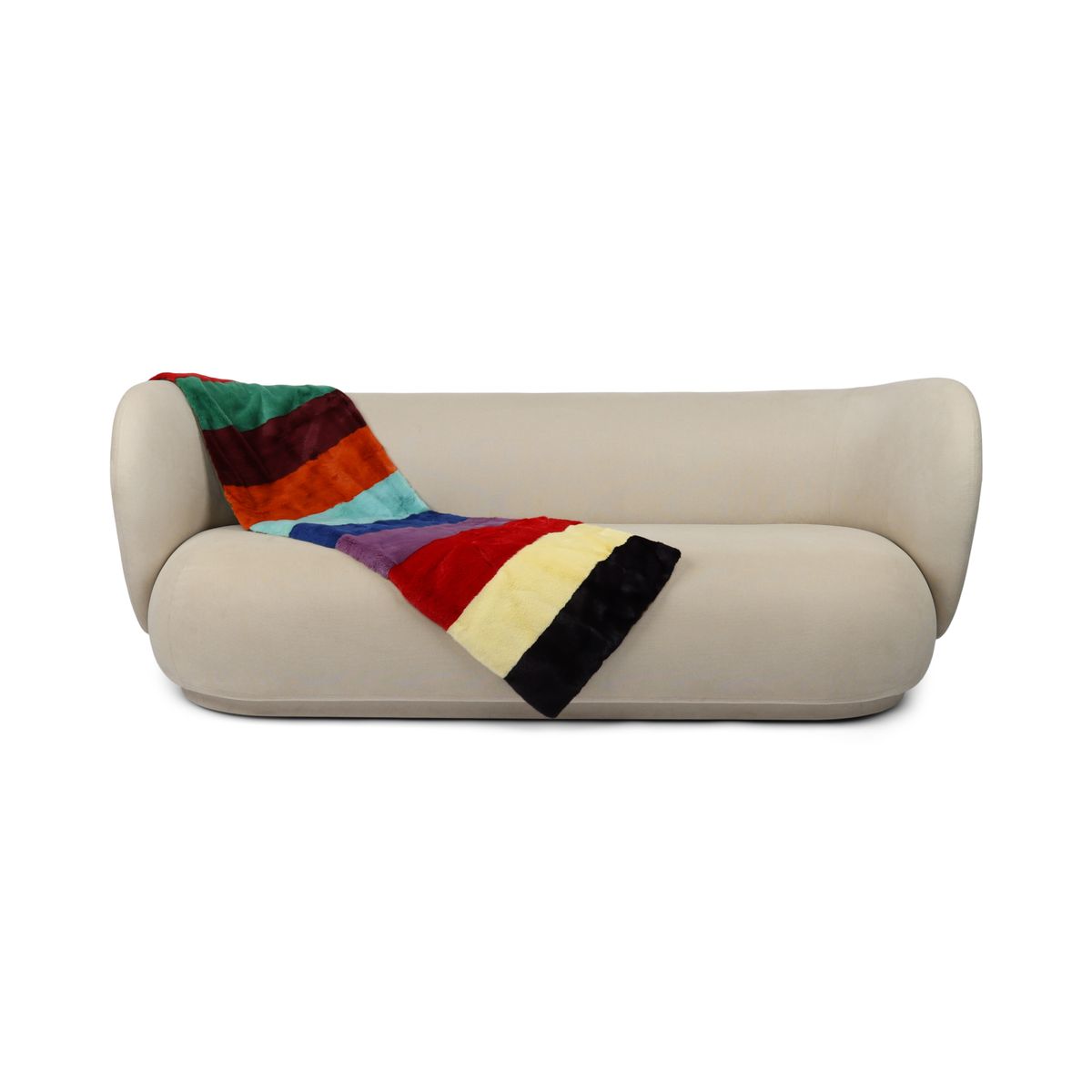 Mink Throw | Cashmere Backing | Multicolor Bright | 52x156 cm