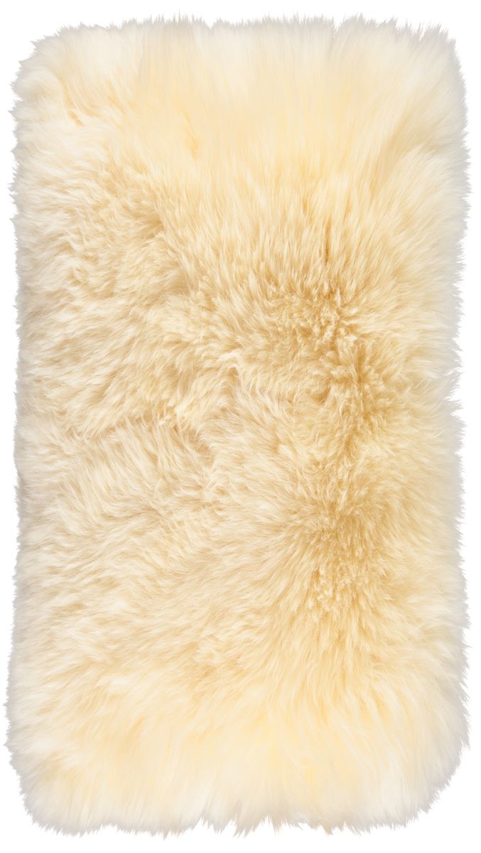 Long Wool Sheepskin Cushion | 28x56 cm Light Honey