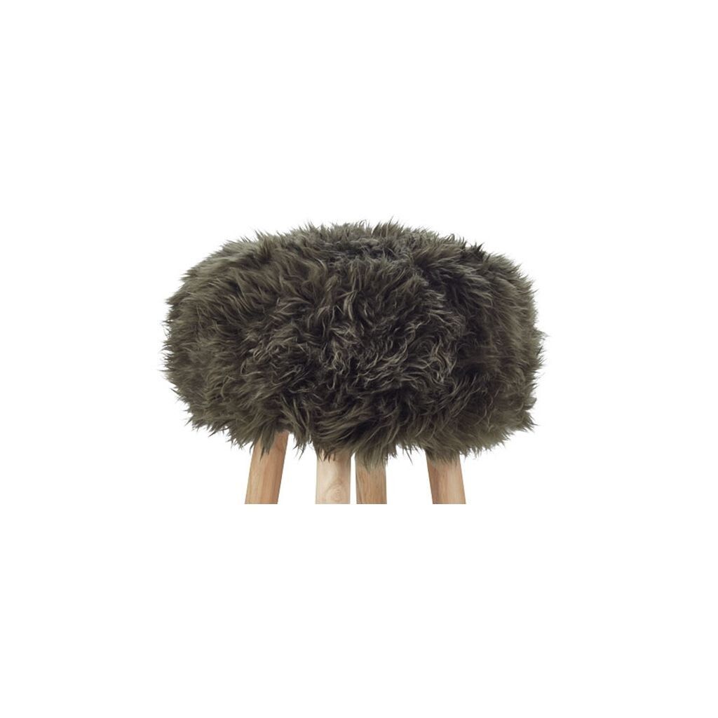 New Zealand Sheepskin Stool / Bar Stool Cover | Ø35xH17 cm Hedge Green