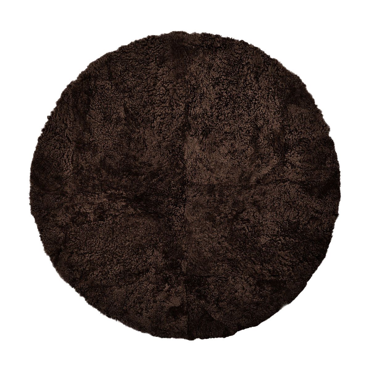 Short Wool Curly Sheepskin Design Rug | Ø180 cm Cappuccino