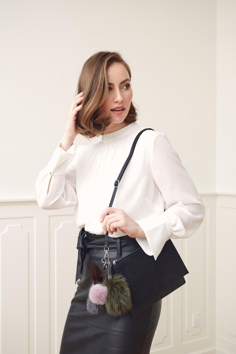 Miss Coco Keyring Dark Grey