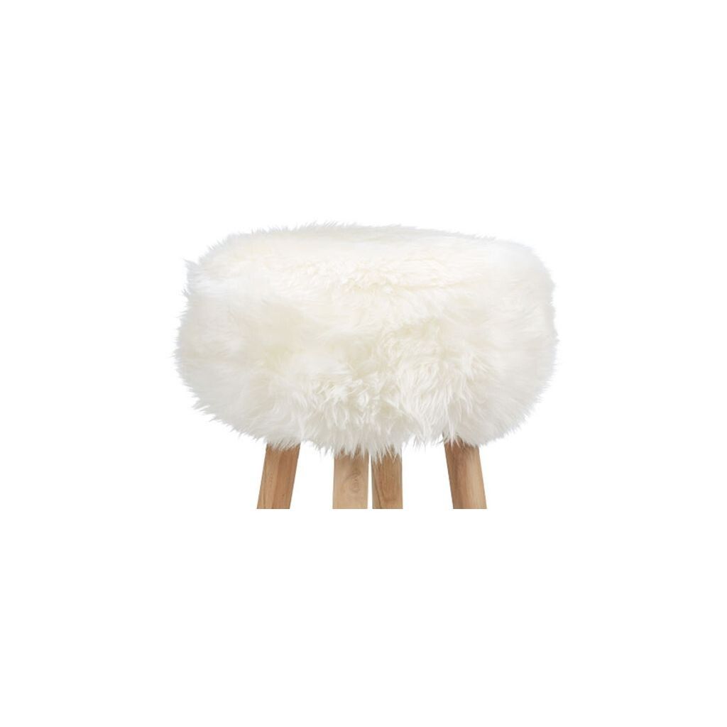 New Zealand Sheepskin Stool / Bar Stool Cover | Ø35xH17 cm Ivory