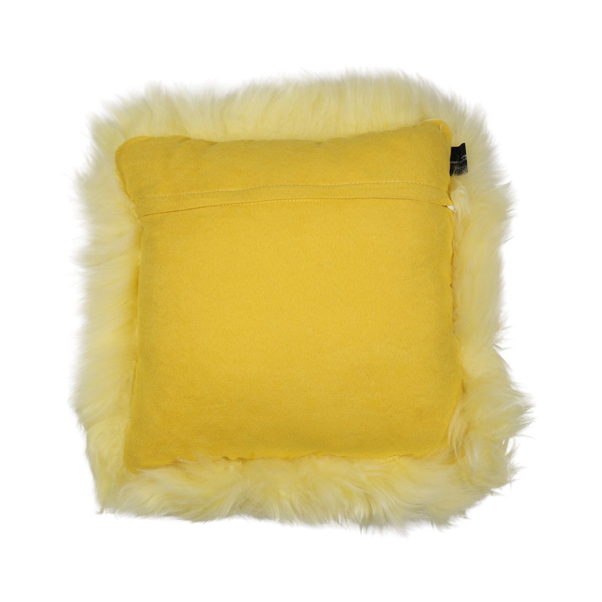 Long Wool Sheepskin Cushion | 35x35 cm Lemon