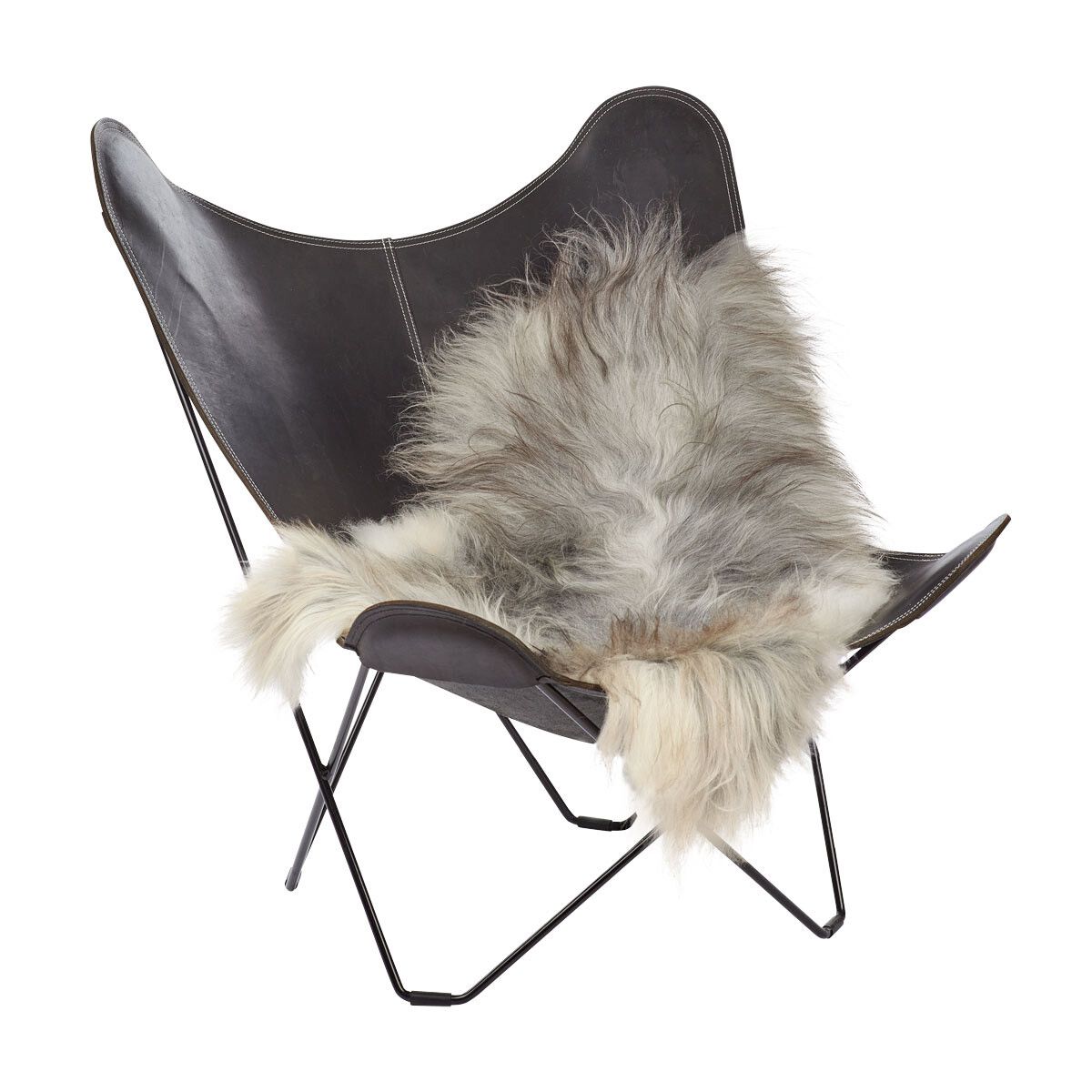 Icelandic Sheepskin | Long Wool | 120+ cm Natural Grey