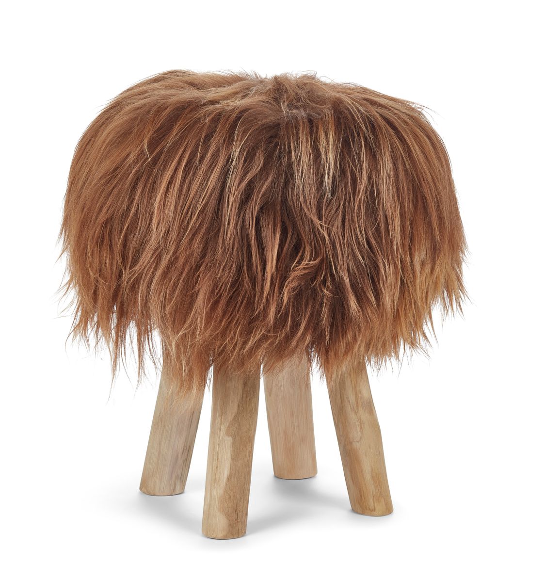 Long-Wool Stool Cover | Icelandic Sheepskin Rusty Brown