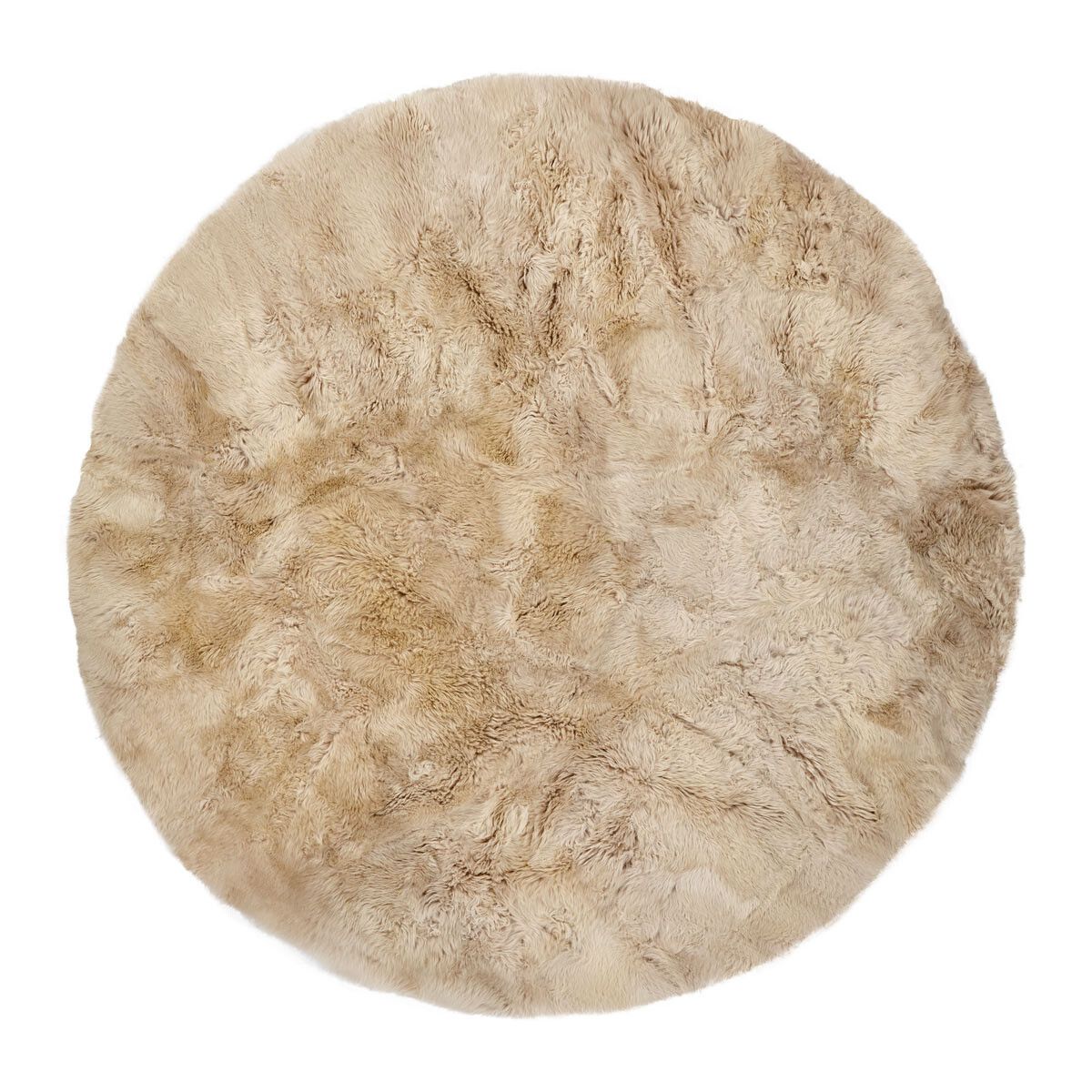 Long Wool Sheepskin Design Rug | Ø180cm | Ø250cm Linen
