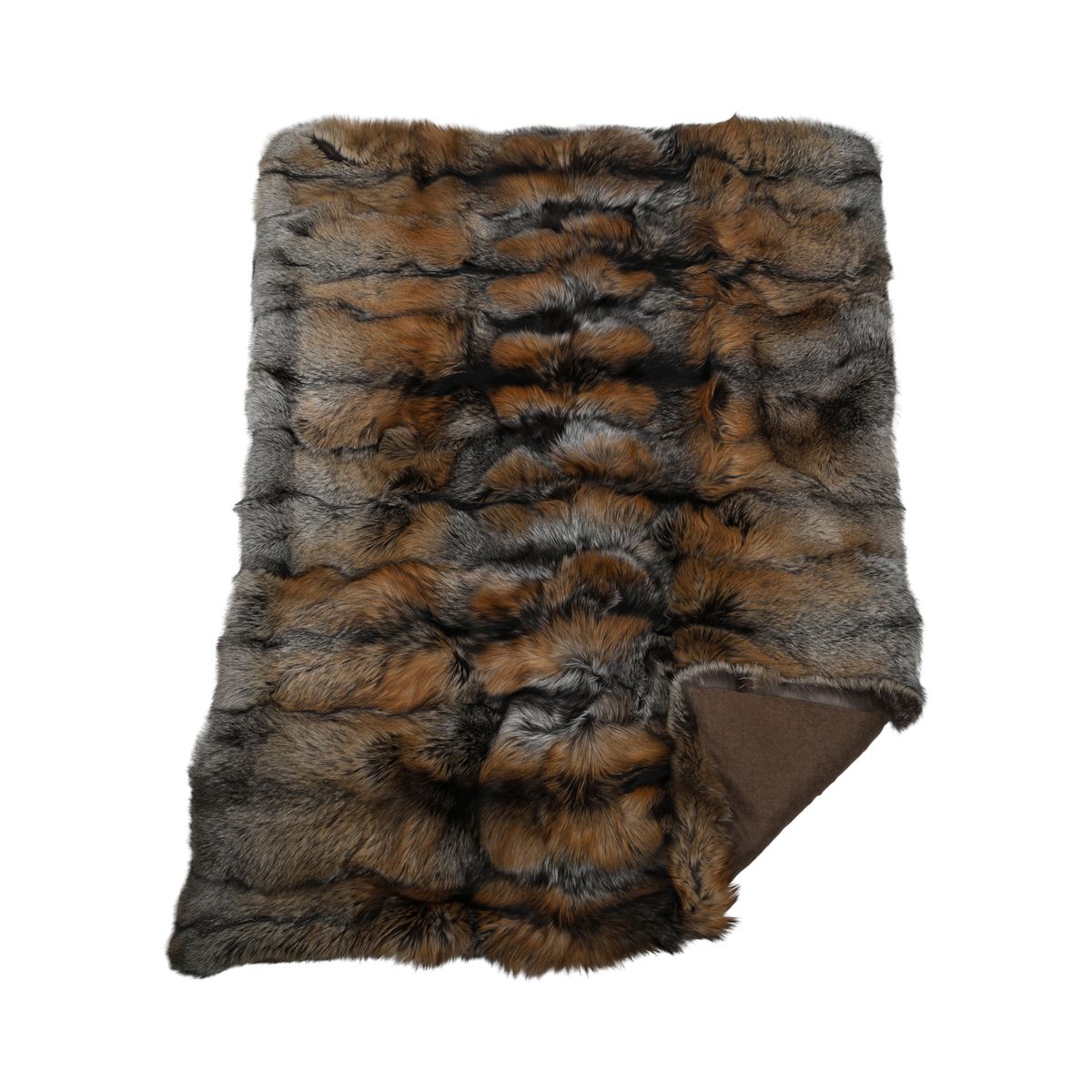 Premium Fox Throw | Cashmere Backing | Gold Cross | 160x200 cm