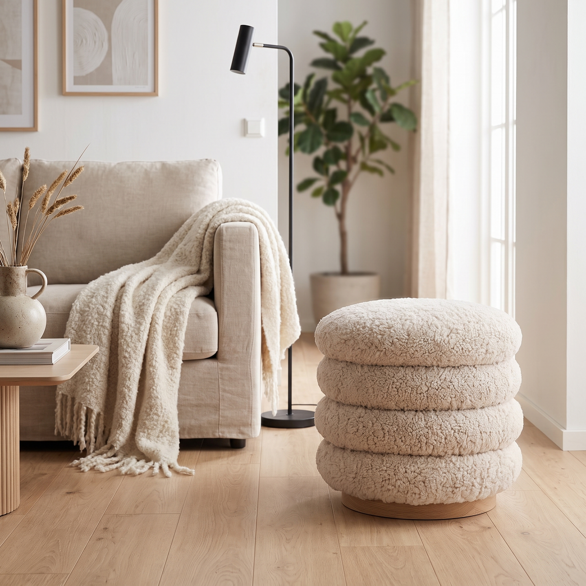 Matthew Stool | Oak Base Pearl