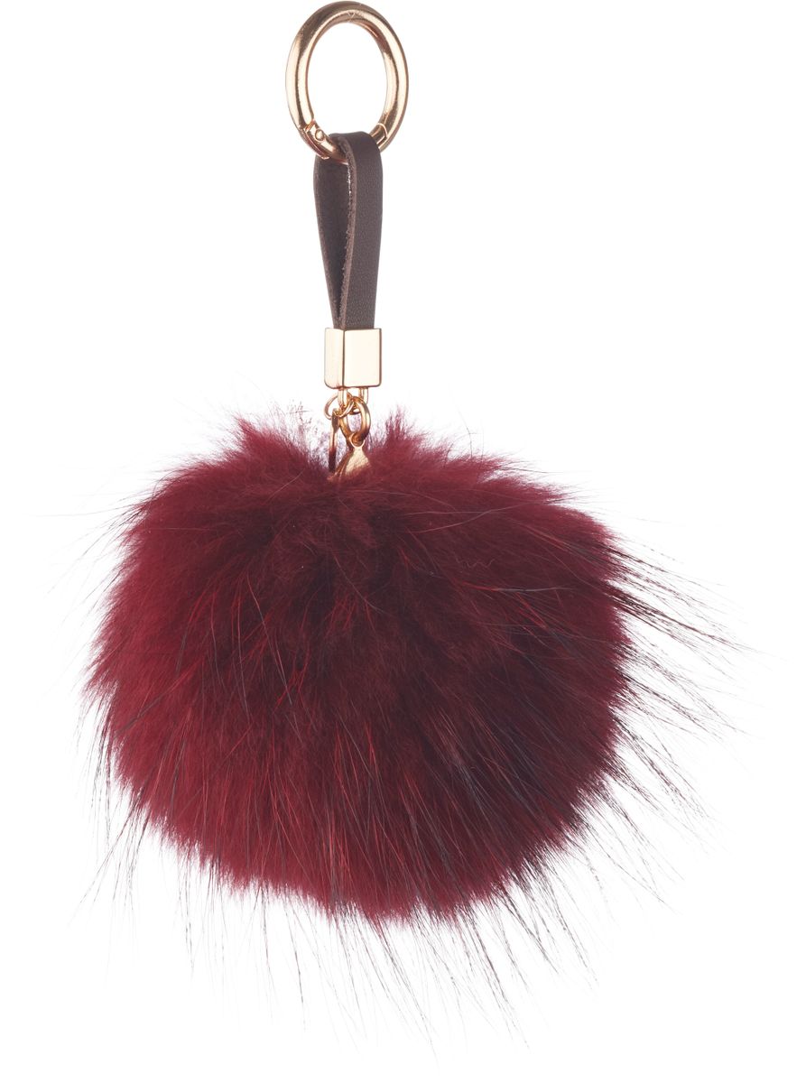 Pom Pom Keyring Burgundy