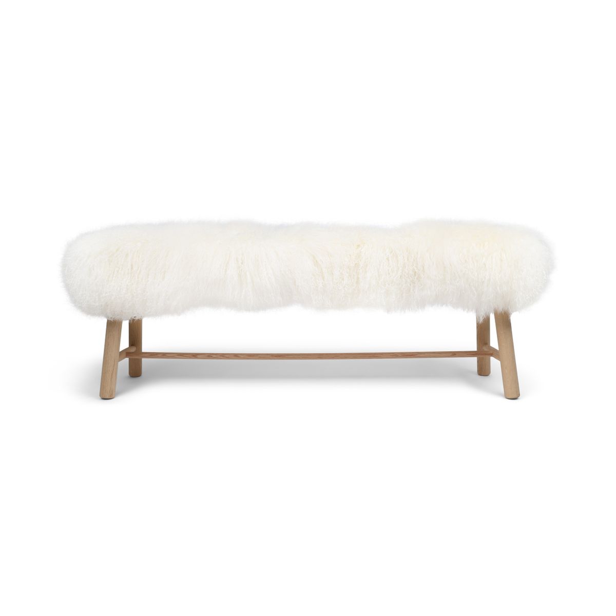 Theo Bench | Tibetan Sheepskin | Oak Legs