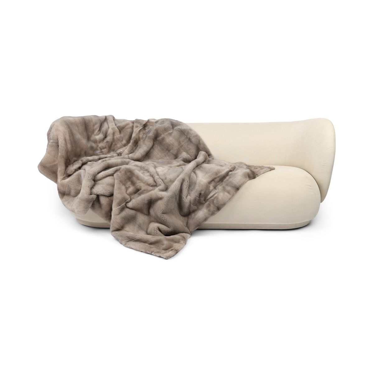 Mink Throw | Cashmere Backing | Silver Blue | 180x138 cm