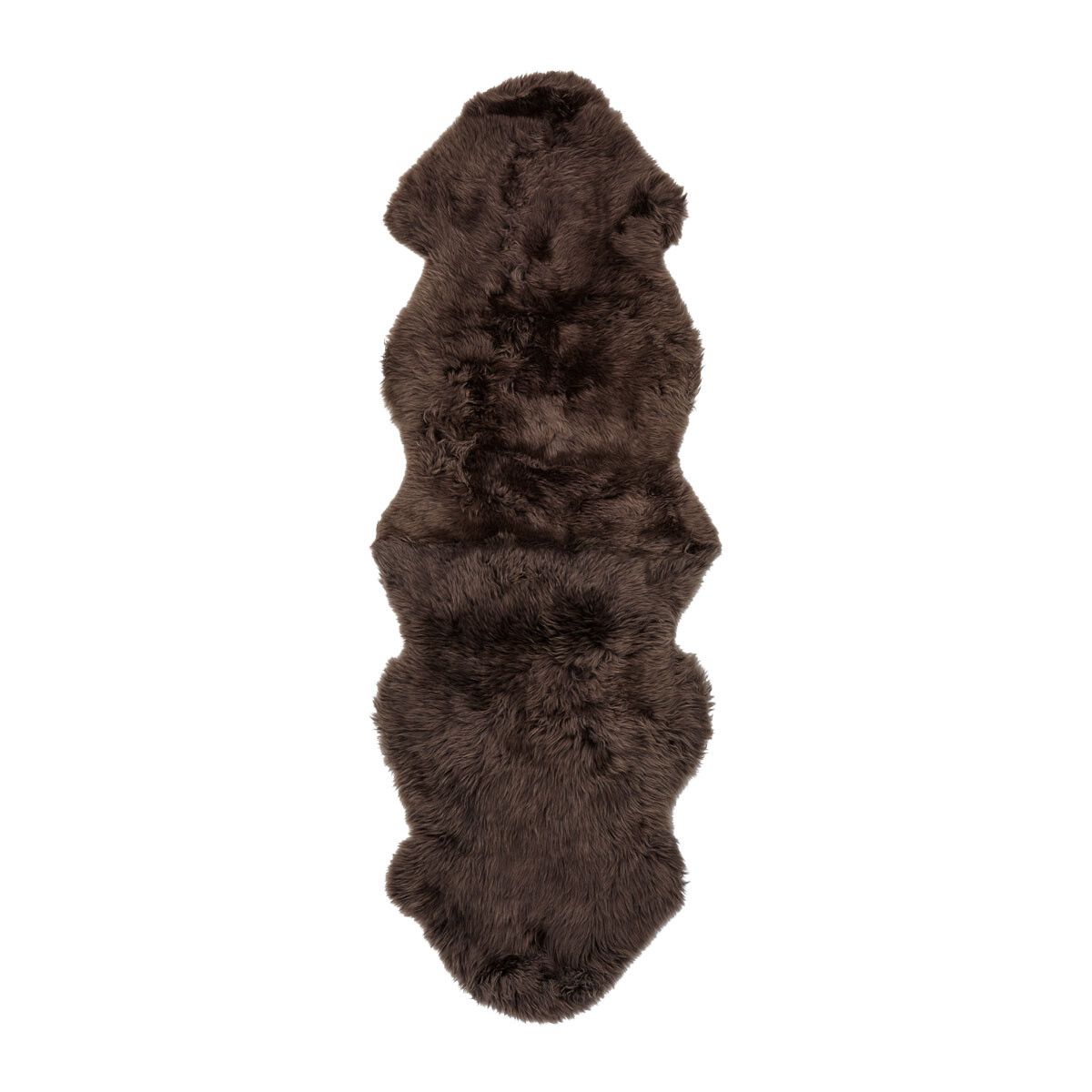 Premium Quality | Double New Zealand Sheepskin | Long Wool | Rug 180 cm Walnut