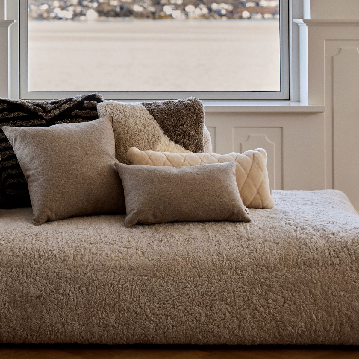 Doublesided Cushion | 100% Wool | 52x52 cm | 34x52 cm Beige