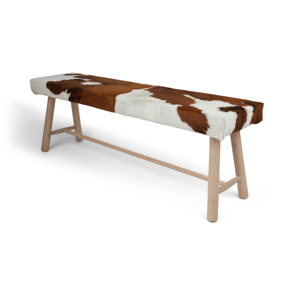 Theo Cowhide Bench | Oak Legs | 140x35x45 cm