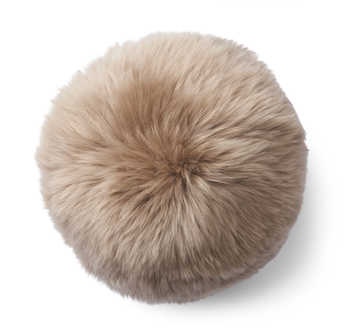 Angelite Round Cushion | D30 cm | D25 | D35 | Long Wool Taupe