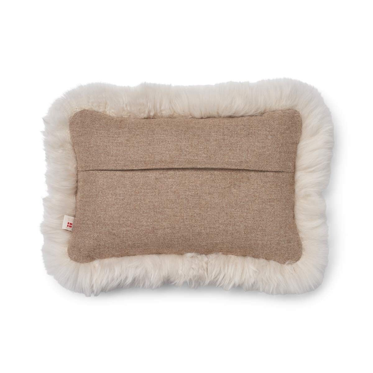 Wool Cushion | Long Wool Trim | 52x52 cm | 34x52 cm Beige/Linen