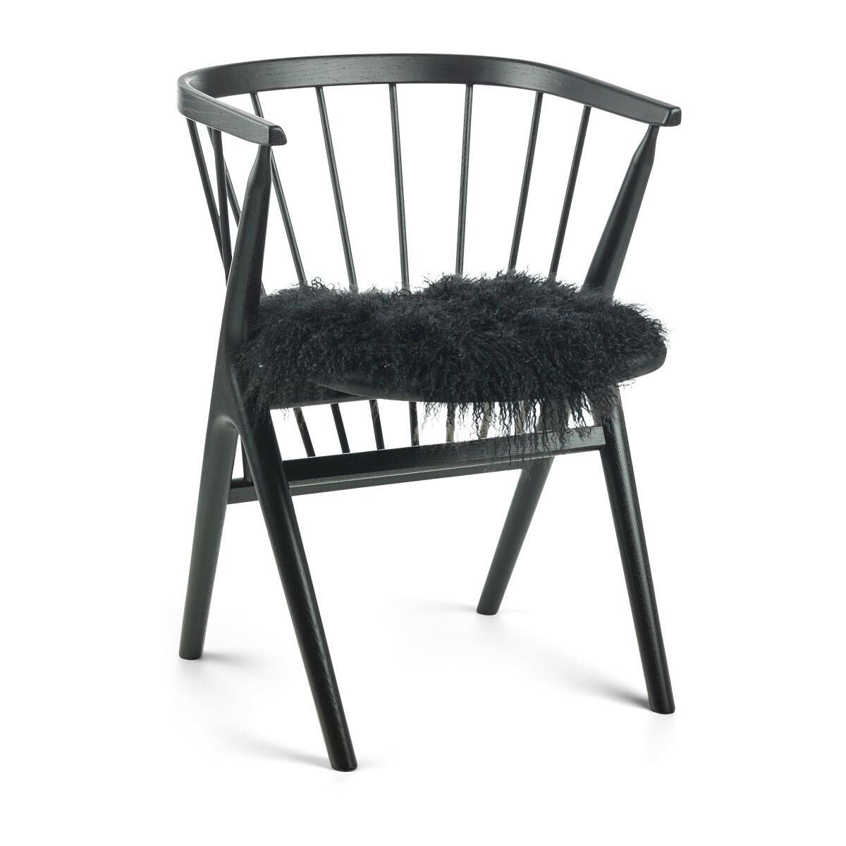 Tibetan Sheepskin Seat Cover | Ø38cm Black