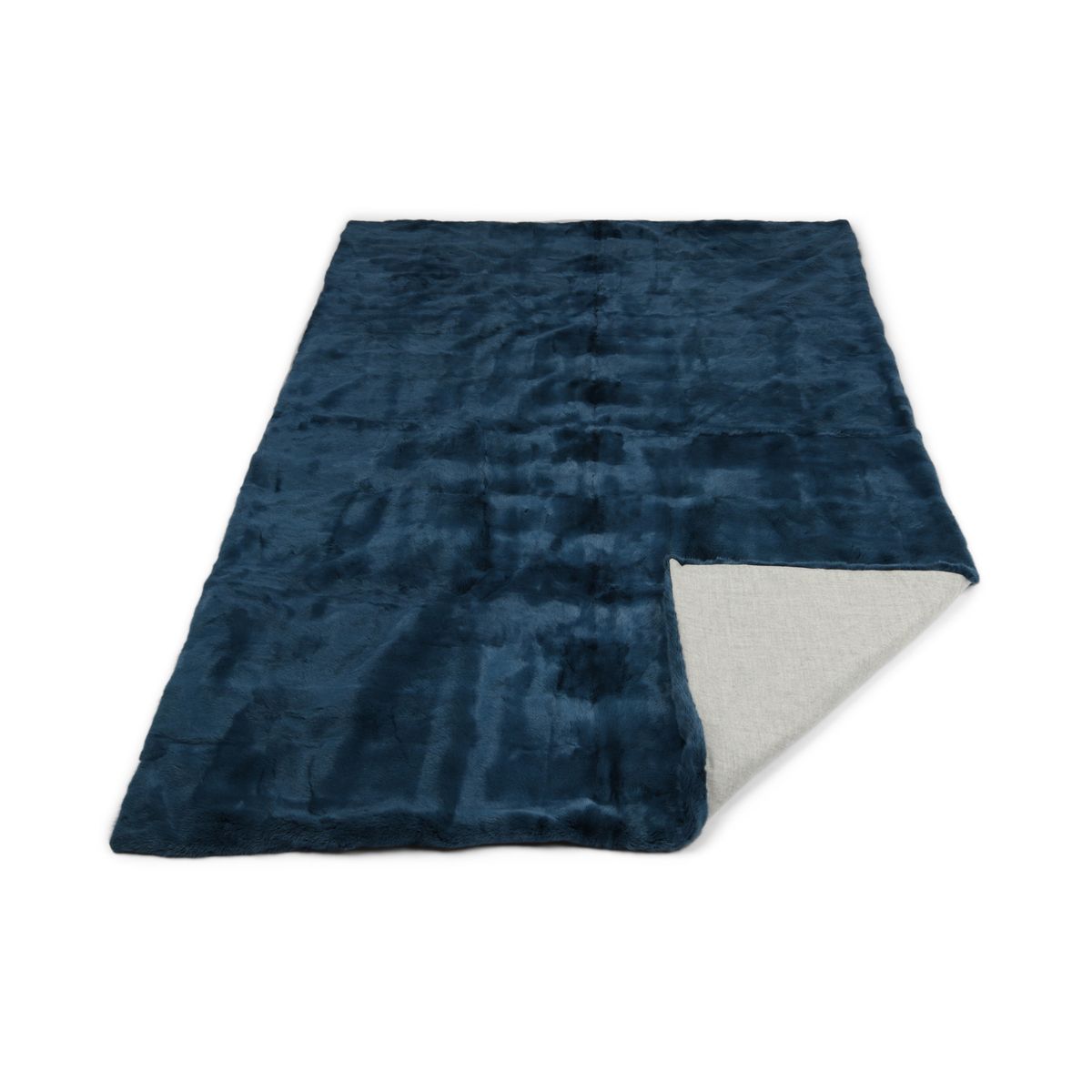 Mink Throw | Cashmere Backing | Blue Indigo | 142x202 cm