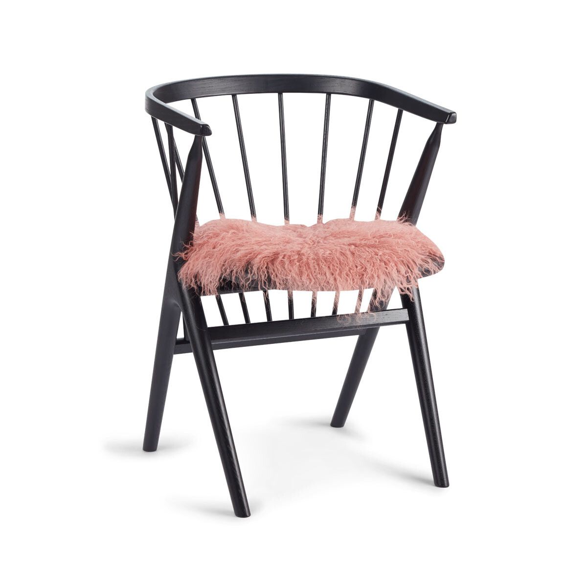 Tibetan Sheepskin Seat Cover | Ø38cm Old Rose