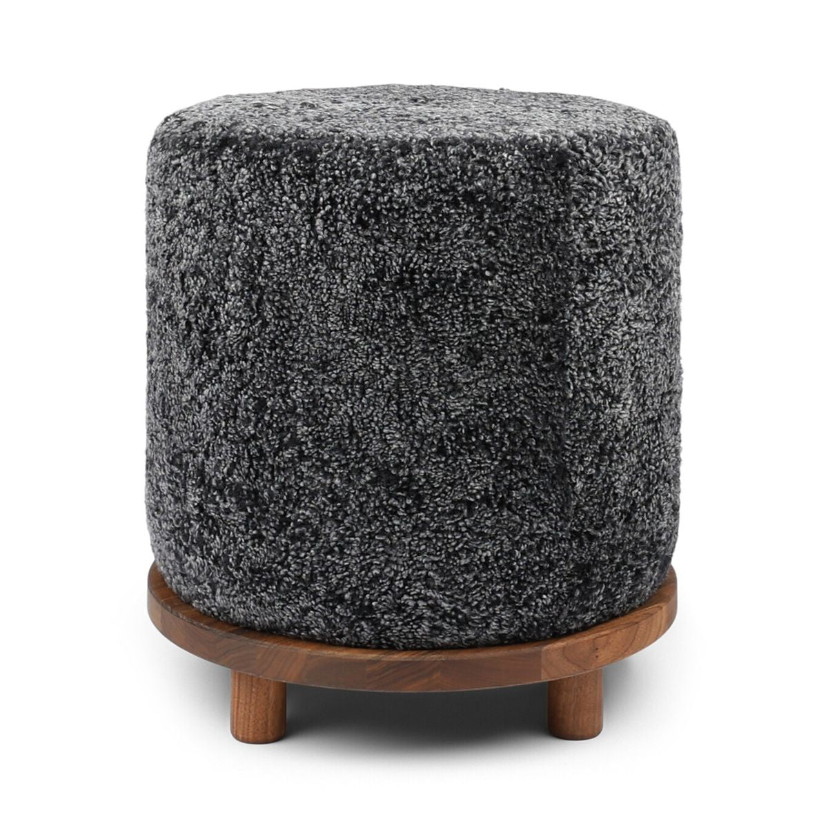 Simon Stool | Short Wool | D46xH52 cm Anthracite