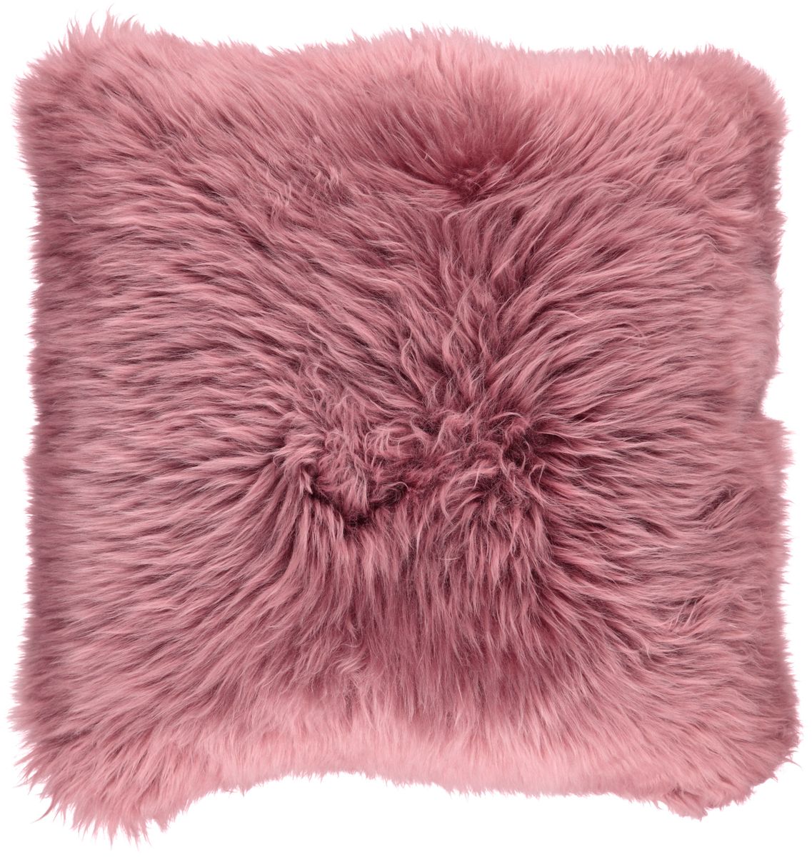 Long Wool Sheepskin Cushion | 50x50 cm Old Rose