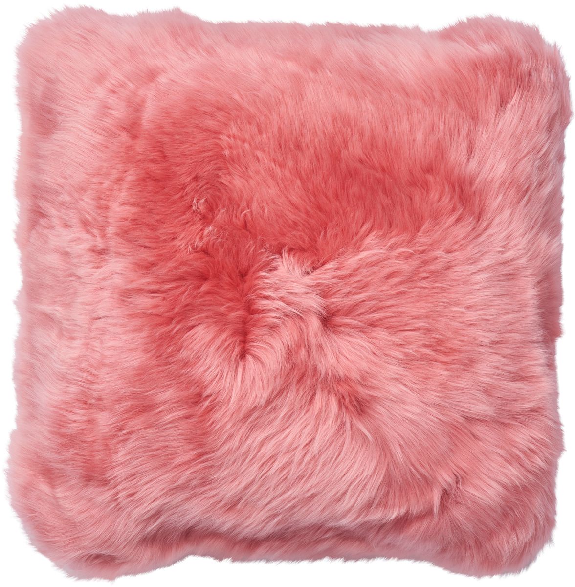 Long Wool Sheepskin Cushion | Doublesided | New Zealand | 45x45 cm Coral Lantana
