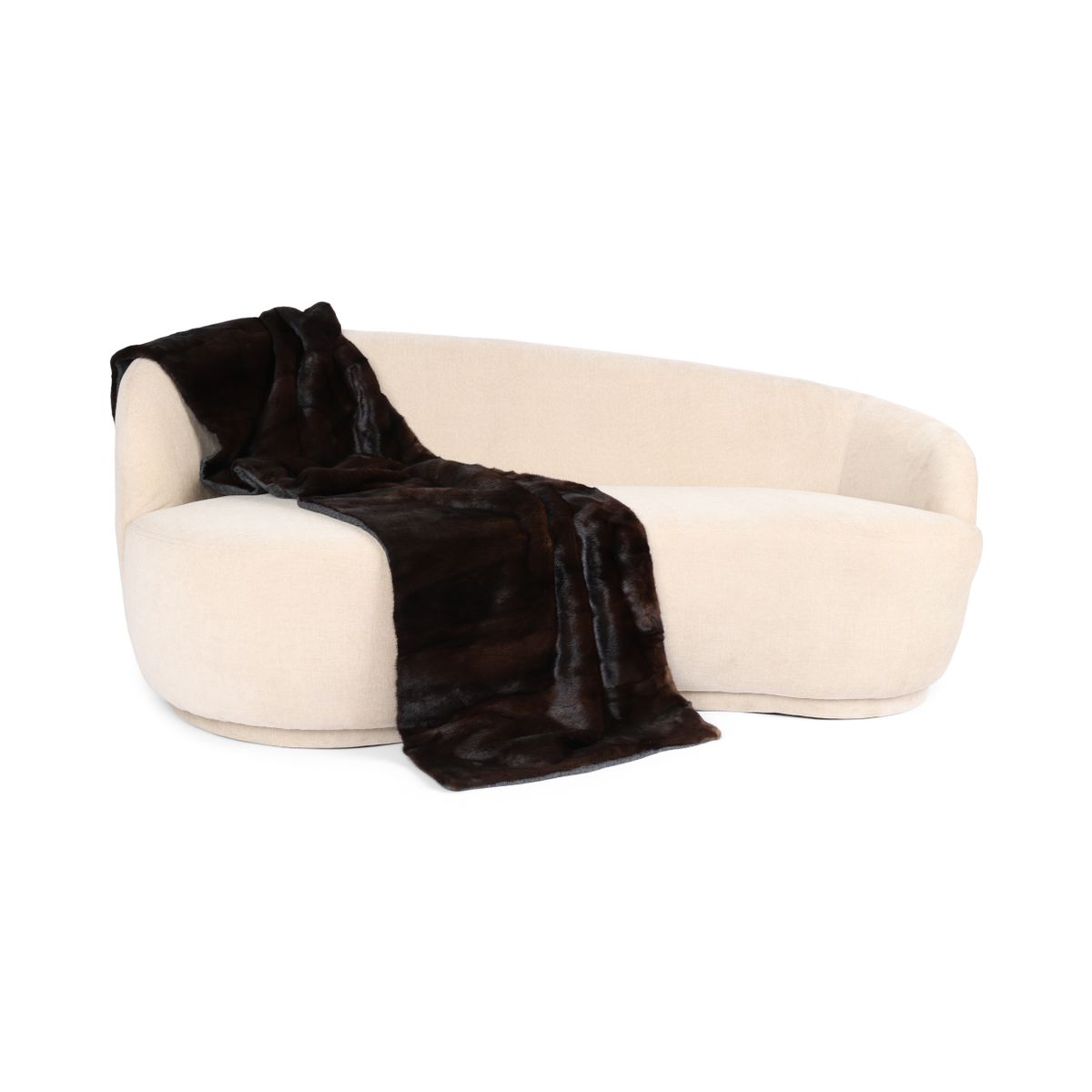 Mink Throw | Cashmere Backing | Mahogany | 62x202 cm