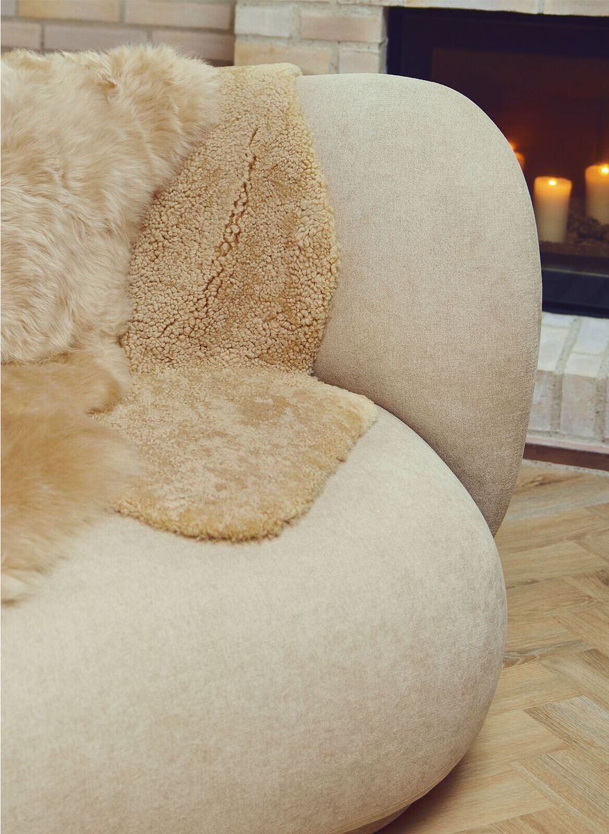 New Zealand Sheepskin | Short Curly Wool | Rug 100 cm Moonstone