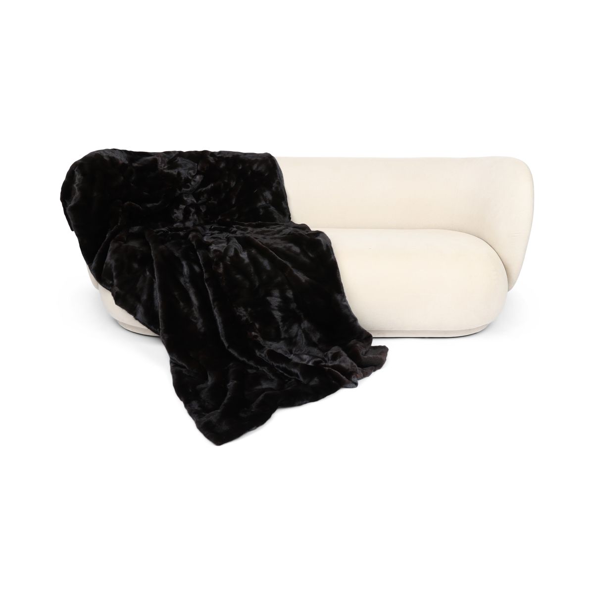 Mink Throw | Cashmere Backing | Dark Brown | 122x222 cm