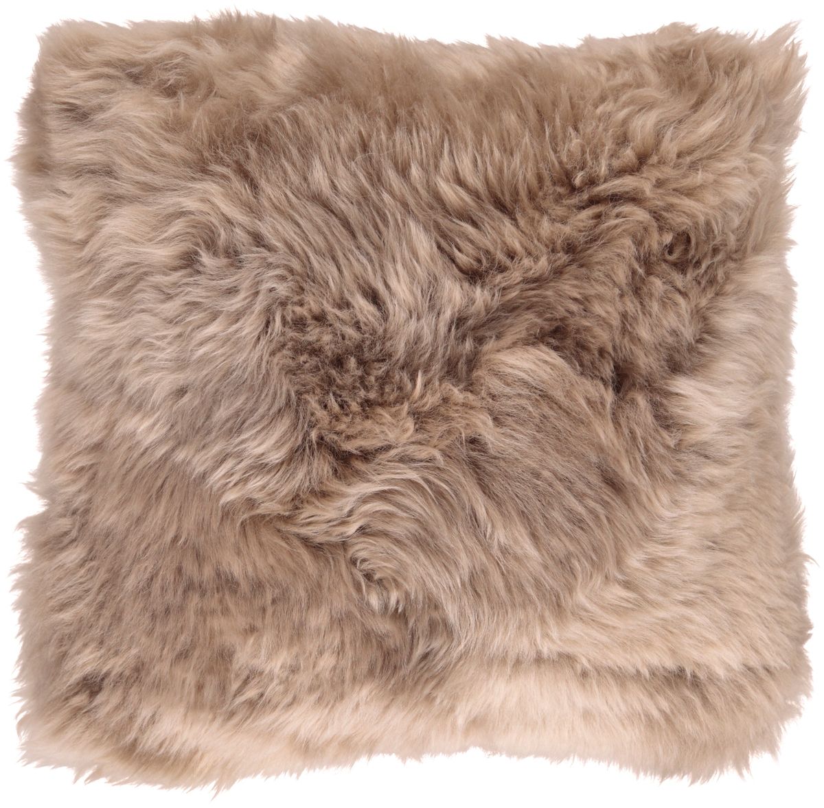 Long Wool Sheepskin Cushion | 50x50 cm Taupe