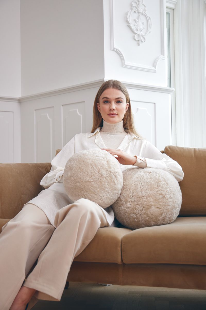 Angelite Cushion | Ø25 cm | Ø30 cm | Ø35 cm SW Curly Ivory