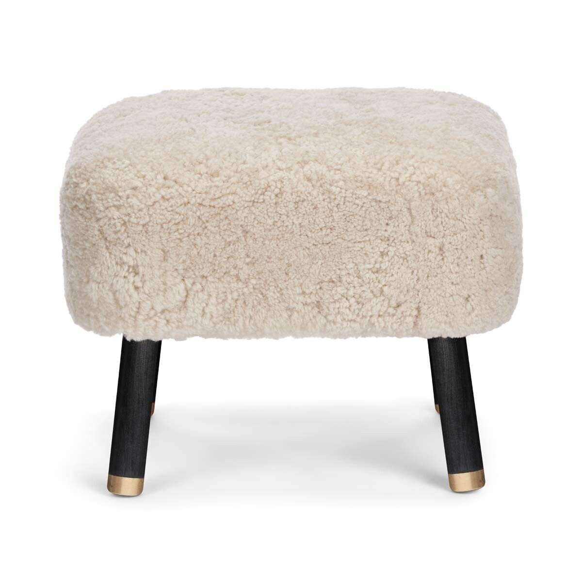 Emil Foot Rest Stool | Short Wool Pearl