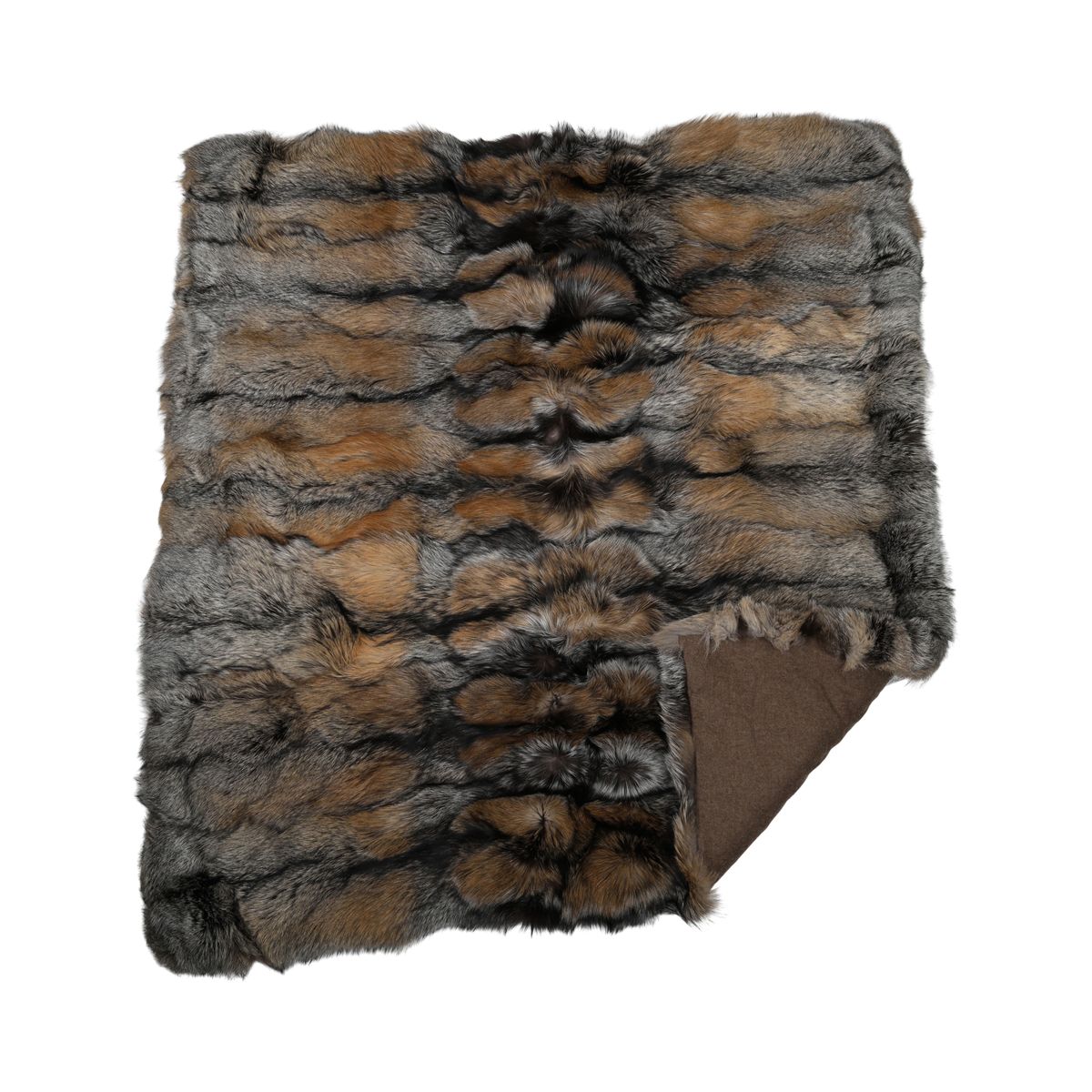 Premium Fox Throw | Cashmere Backing | Gold Cross Fox | 180x150 cm