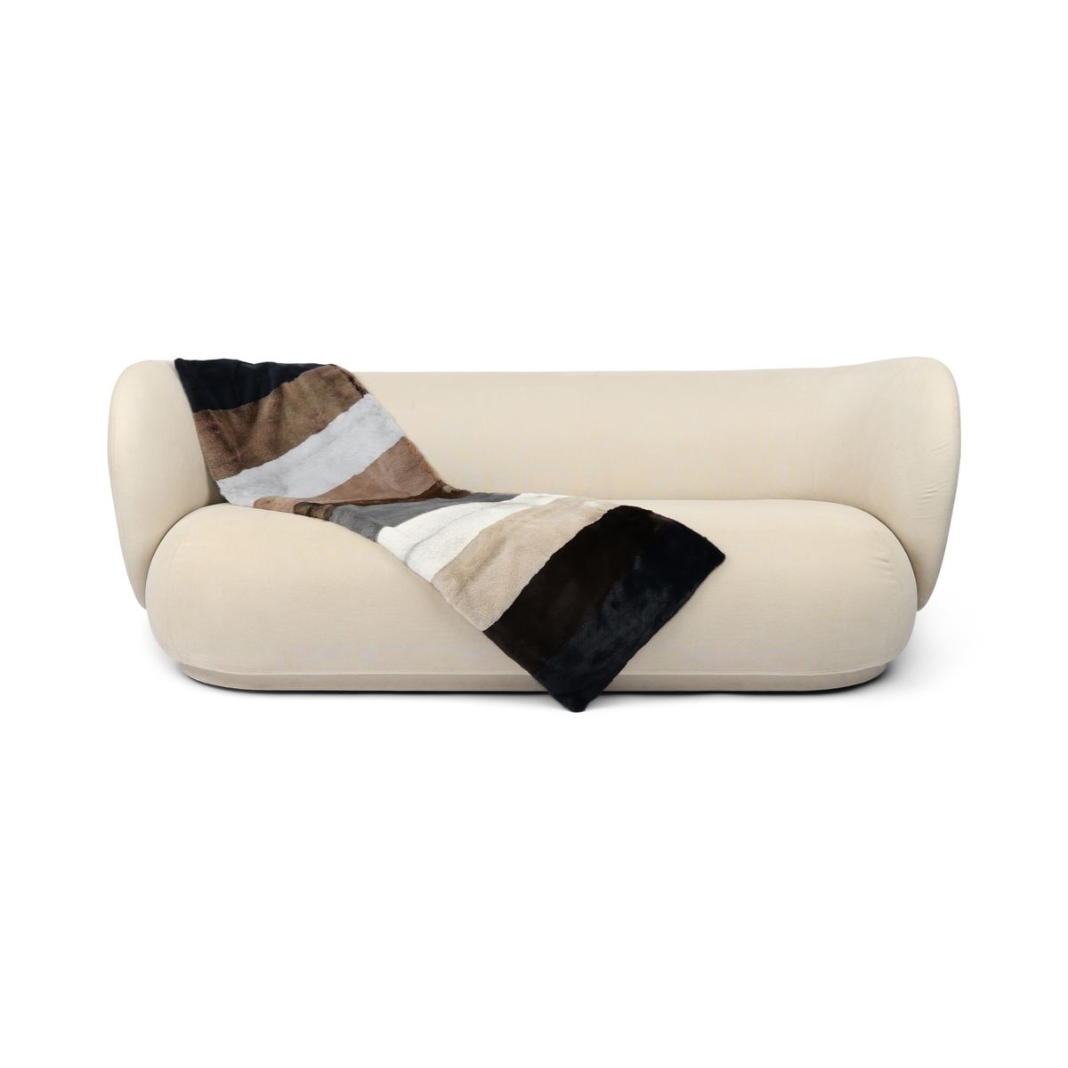 Mink Throw | Cashmere Backing | Multicolor | 52x156 cm