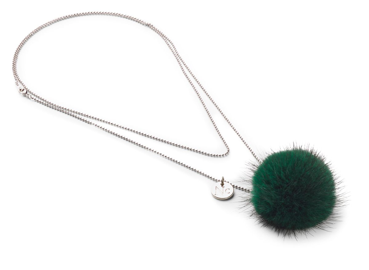 Necklace Pom Pom Grass Green
