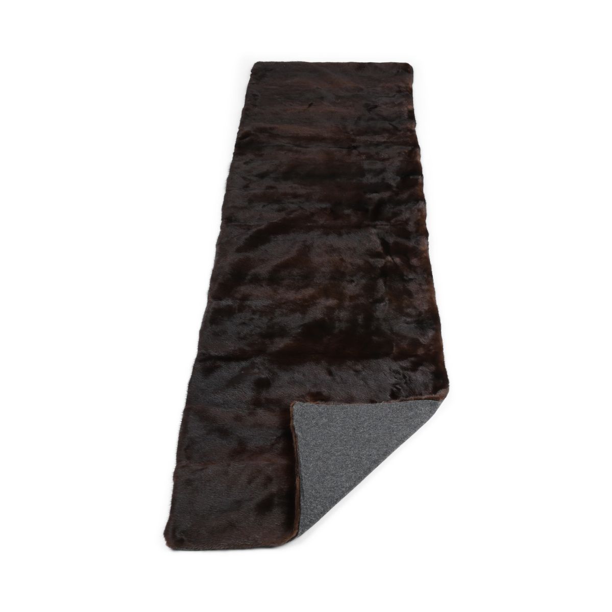Mink Throw | Cashmere Backing | Mahogany | 62x202 cm