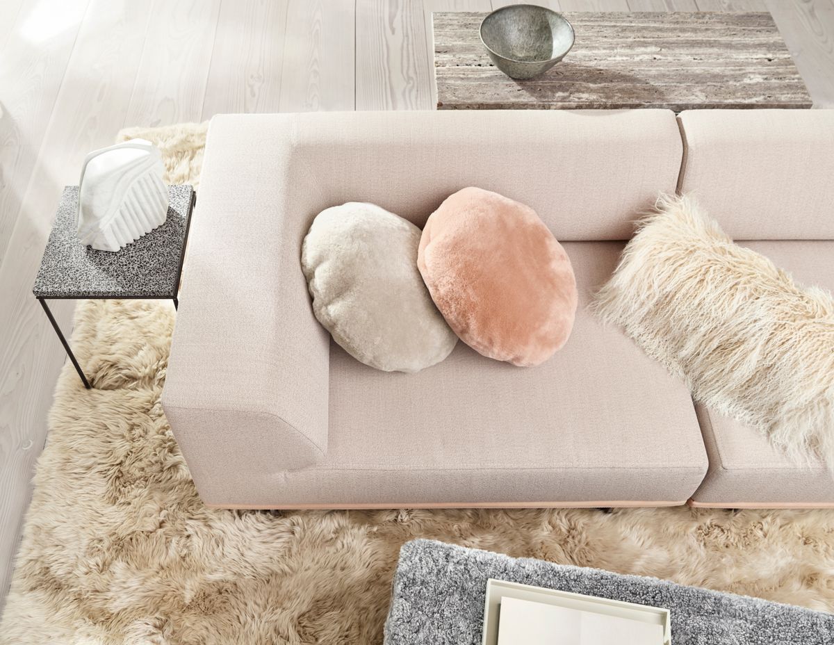 Nordic Velvet Double sided Cushion | Ø45 cm | Ø62 cm Vintage Rose