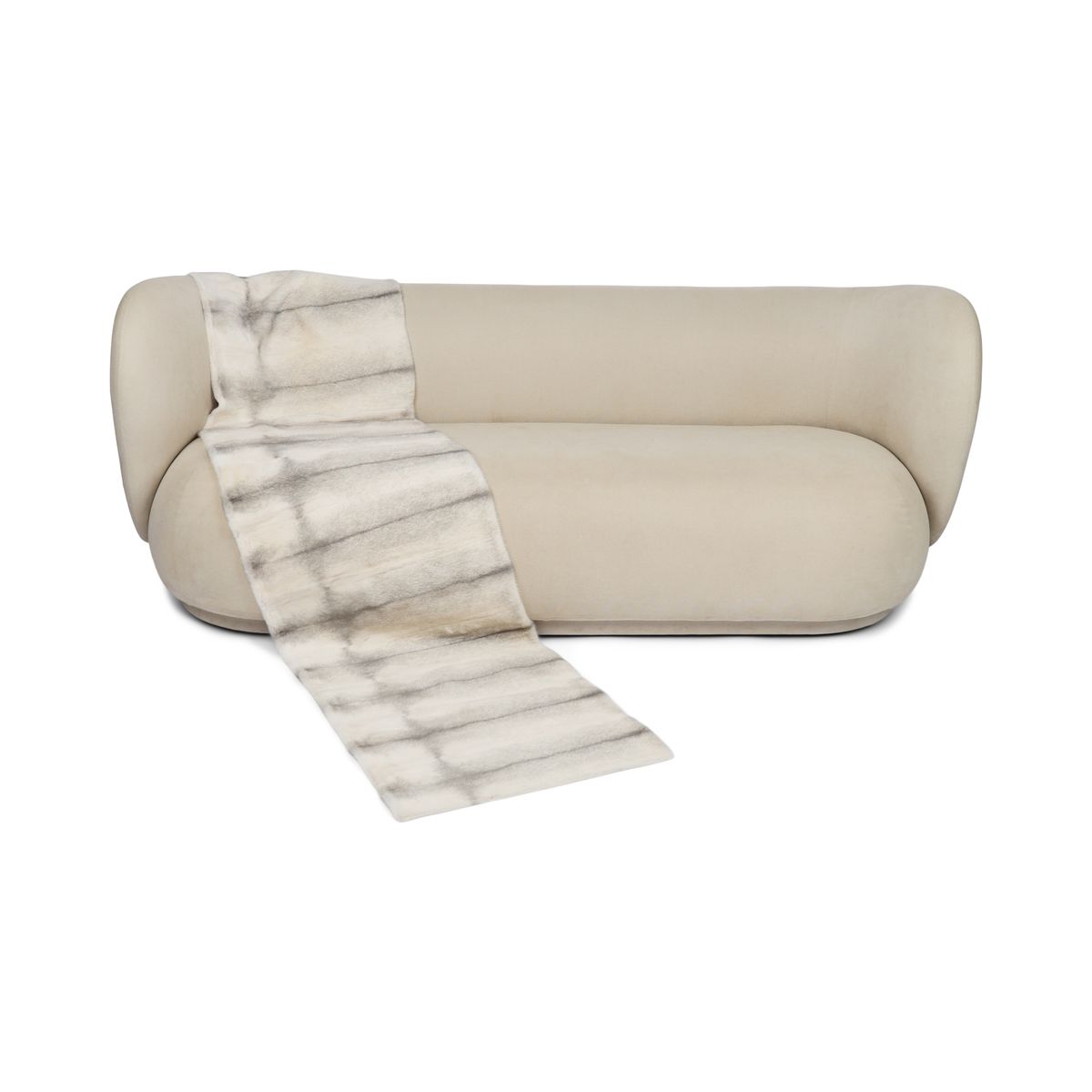 Mink Throw | Cashmere Backing | Sapphire Cross | 55x220 cm