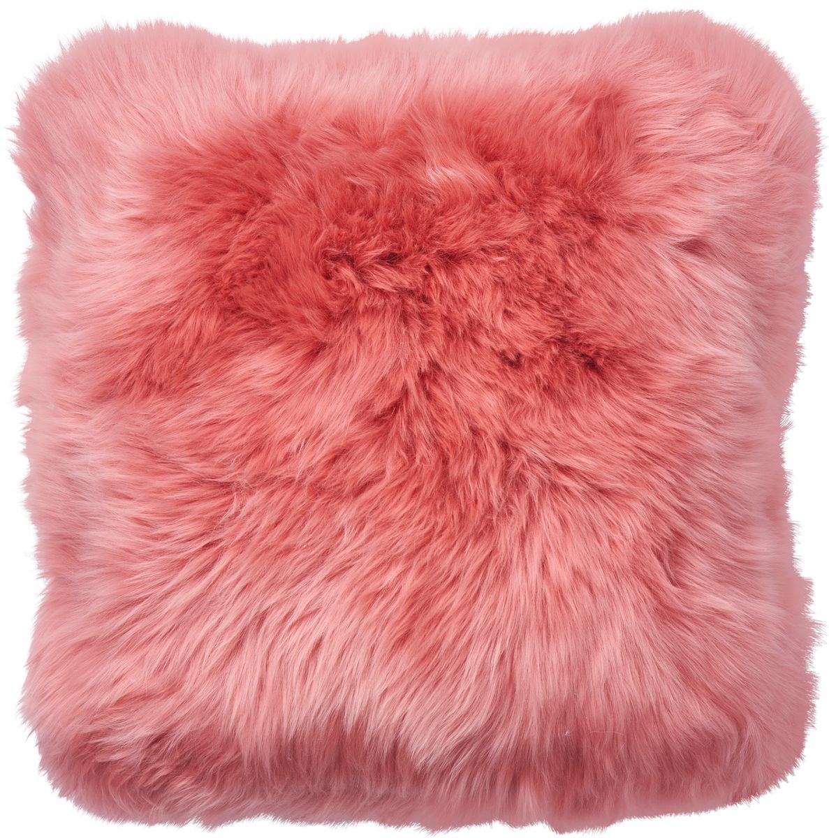 Long Wool Sheepskin Cushion | Doublesided | New Zealand | 45x45 cm Coral Peach